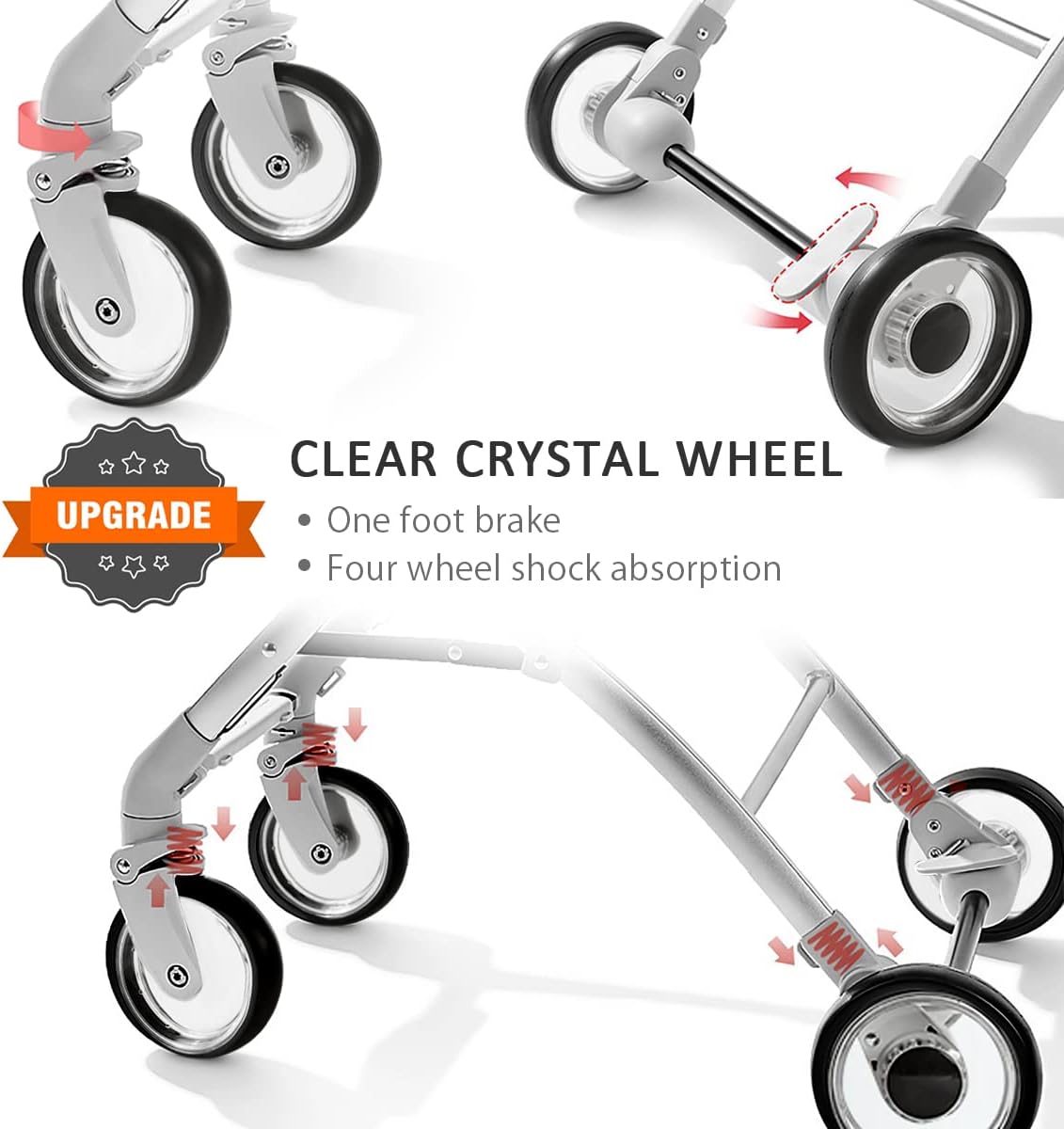 SONARIN Lightweight Travel Stroller – Compact, one-Hand Fold, 5-Point Harness, Smooth Wheels, Airplane-Ready